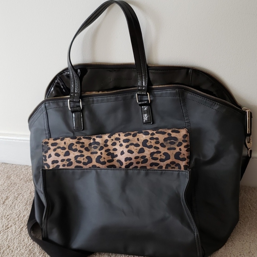 Large Black/Leopard Print Bag - image 1
